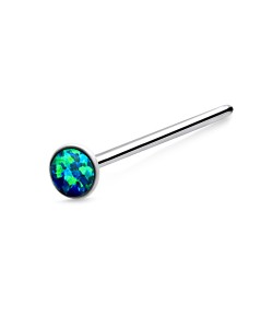 2.5mm Opal Stone Straight Nose Stud Silver NSKA-150